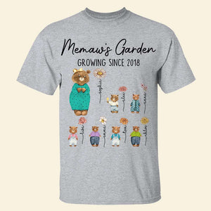 Personalized Gifts For Grandma Shirt 05dtdt200424 Memaw's Garden Memaw Bear And Kids - 2D Shirts - GoDuckee