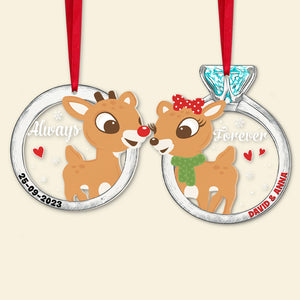 Set Of 2 Personalized Ornaments For Couple, PW-03NATN111023, Christmas Gift, Anniversary Gift Ideas - Ornament - GoDuckee