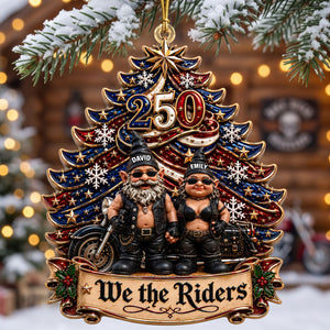 Biker Motorcycle Gnome Couple - Personalized Gifts For Couple Christmas Ornament 04naqn240826
