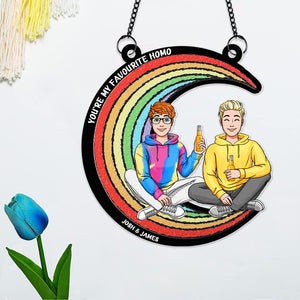 Personalized Gifts For LGBT Couple Suncatcher Ornament 03kapu210624hh - Ornament - GoDuckee