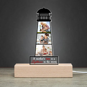 Custom Photo Gifts For Mom LED Light A Mother's Love Is A Lighthouse In The Storm Motherr's Day Gifts - Led Lights - GoDuckee