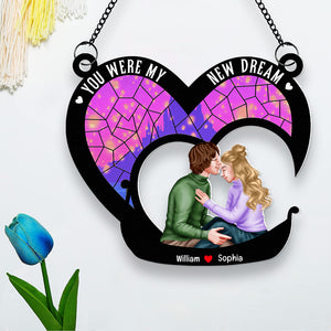 Personalized Gifts For Couple Suncatcher Window Hanging Ornament 04kaqn060624pa - Ornaments - GoDuckee