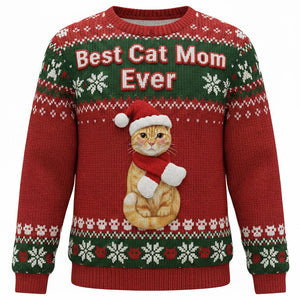 Best Cat Mom Custom Photo Gifts For Cat Lovers Ugly Sweater 03natn171025 - AOP Products - GoDuckee