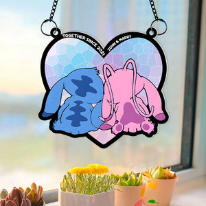 Personalized Gifts For Couple Suncatcher Window Hanging Ornament 02XQMH110624 - Ornaments - GoDuckee