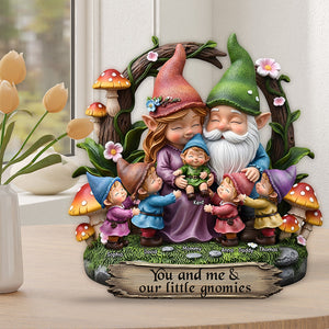 Happy Gnome Family Personalized Acrylic Plaque Gifts For Couple 02qhqn240525 - Shaped Plaques - GoDuckee