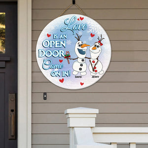 Love Is An Open Door Come On In! Personalized Wood Sign- Gift For Him/ Gift For Her- Couple Wood Sign-happyc-01htpo140823ha - Wood Sign - GoDuckee