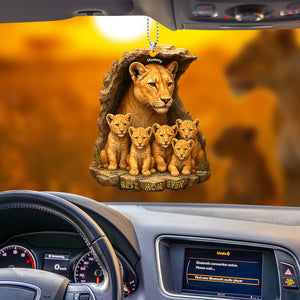 Personalized Gifts For Mom Car Ornament 04xqqn050425 Lion Mom & Little Cubs - Ornament - GoDuckee