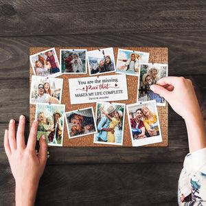 You're The Missing Piece That Makes My Life Complete, Couple Gift, Personalized Jigsaw Puzzle, Custom Couple Photo Puzzle - Wood Sign - GoDuckee