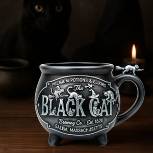 Black Cat Brewing Co Cauldron Mug - Personalized Gift For Cat & Witch Lovers 03QHLU200825 - Cauldron Mug - GoDuckee