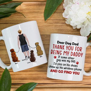 Thank You For Being My Daddy- Gift For Dog Lover- Gift For Dad- Personalized Coffee Mug- Dog Dad Mug - Coffee Mug - GoDuckee