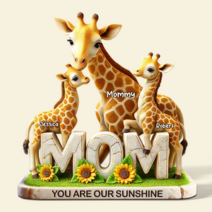 Giraffe Mom Plaque - Personalized Gifts For Mom 02hupu210425 - Shaped Plaques - GoDuckee
