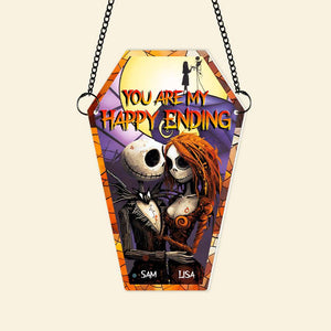 Personalized Gifts For Couple Halloween Suncatcher Ornament 02OHMH170924 - Ornament - GoDuckee