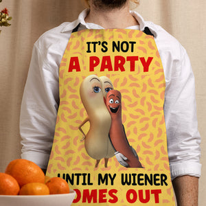 Personalized Gifts For Him Aprons It's Not A Party Until My Wiener Comes Out 02ohtn290124 Funny Gifts - Aprons - GoDuckee