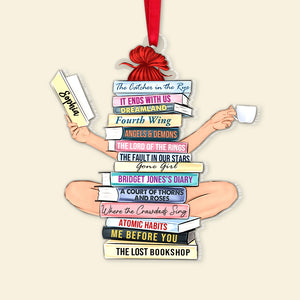Gift For Book Lovers, Personalized Reading Girl Ornament, Christmas Gifts - Ornament - GoDuckee