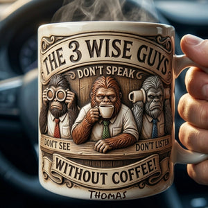 Sasquatch 3 Wise Guys Coffee Mug - Personalized Gifts For Coworker 01palu240326 - Coffee Mug - GoDuckee