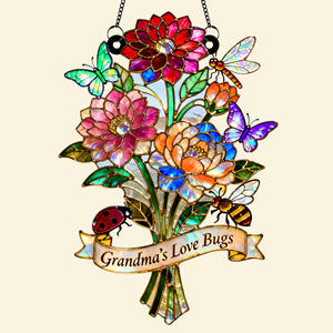 Grandma's Love Bugs Suncatcher Ornament - Personalized Mother's Day Gifts 02natn240226 - Ornament - GoDuckee