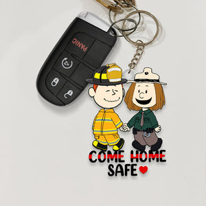 Personalized Gifts For Couple Keychain, Come Home Safe Custom Job Costume 02QHQN130125 - Keychains - GoDuckee