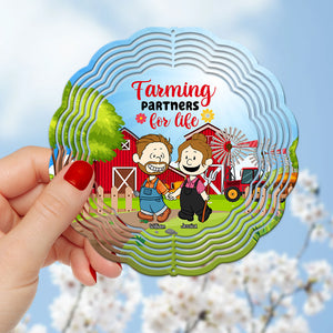Personalized Gifts For Farmer Couple Wind Spinner 01kaqn220125hg - Ornament - GoDuckee