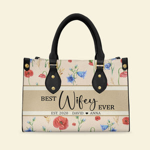 Best Wifey Ever, Personalized Leather Bag, Gifts For Wife - Leather Bag - GoDuckee