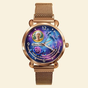 Custom Photo Heaven Angel Mesh Strap Quartz Watch Christmas Memorial Gifts 03hutn290725 - Quartz Watch - GoDuckee