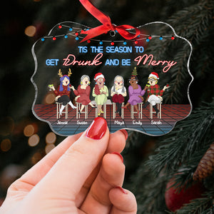 Tis The Season To Get Drunk And Be Merry, Gift For Friends, Personalized Ornament, Chubby Old Friends Ornament, Christmas Gift 01PGHN080823HH - Ornament - GoDuckee
