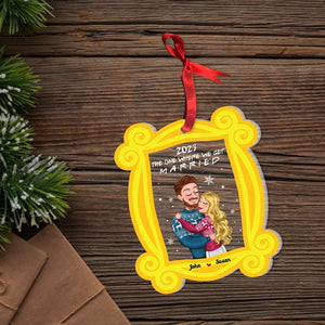 The One Where We Get Married, Couple Gift, Personalized Acrylic Ornament Couple, Hugging Ornament, Christmas Gift 05NAHN171123HH - Ornament - GoDuckee