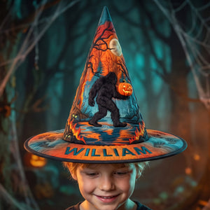 Squatching Through Halloween Quilted Witch Hat, Personalized Gifts For Bigfoot Lovers 05QHQN180826 - Quilted Witch Hat - GoDuckee