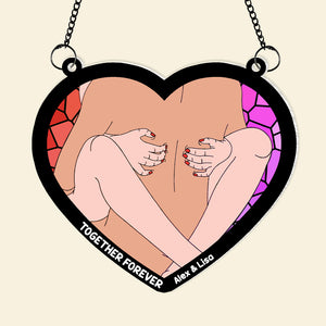 Personalized Gifts For Couple Suncatcher Window Hanging Ornament 035OHMH050624 - Ornaments - GoDuckee