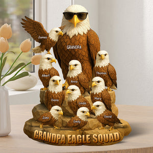 Eagle Dad Acrylic Plaque Personalized Gifts For Dad 01NAQN150425 - Shaped Plaques - GoDuckee