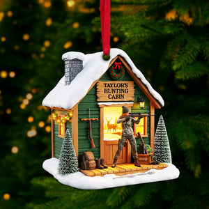 Hunting Cabin Christmas Ornament - Personalized Gift For Hunters 02OHLU140825 - Ornament - GoDuckee