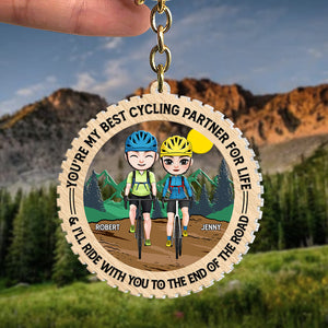 I'll Ride With You To The End Of The Road, Personalized Keychain, Valentine Gifts, Couple Gifts - Keychains - GoDuckee