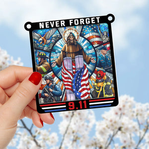 Gifts For 911 Memorial Suncatcher Ornament, Firefighter & Police Honor, American Patriot Day Decor 05QHQN240724 - Ornament - GoDuckee