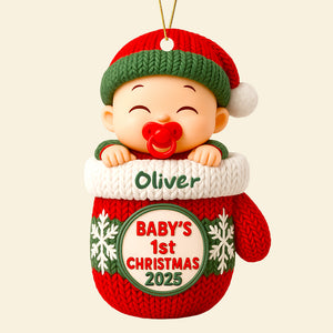 Baby First Christmas Ornament Personalized Gifts For Kids 03PGDT120825 - Ornament - GoDuckee