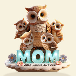 Owl Mom Plaque - Personalized Gifts For Mom 01hupu170425 - Shaped Plaques - GoDuckee