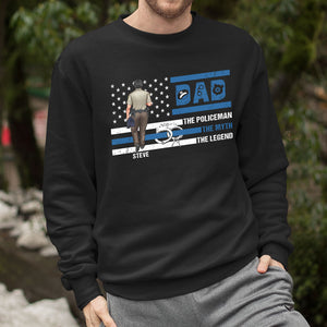 Dad Policeman The Myth The Legend Personalized Shirt, Gift For Police Dad - Shirts - GoDuckee