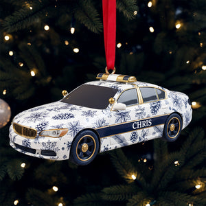Christmas On Duty Police Car Ornament - Personalized Gifts For Police 02PGLU031025 - Ornament - GoDuckee