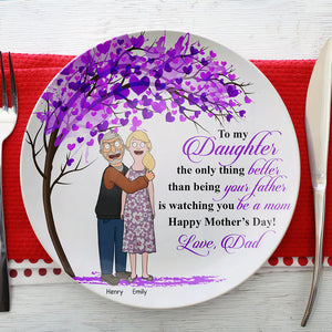Personalized Gifts For Mom Round Plate Happy Mother's Day 04KAQN120325HG - Ceramic Round Plate - GoDuckee