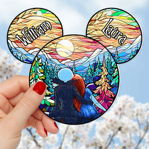 Personalized Gifts For Couple Suncatcher Ornament Hugging Couple 02ACDT070824 - Ornament - GoDuckee