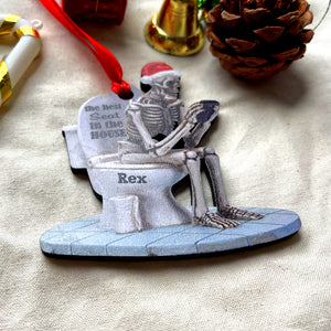 The Best Seat In The House, Personalized Funny Skull Ornament, Gift For Christmas - Ornament - GoDuckee