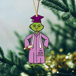 Gift For Graduation, Personalized Ornament, Graduation Gown Green Monster Ornament, Christmas Gift 03OHHN280923 - Ornament - GoDuckee