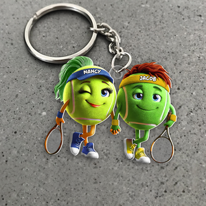 Personalized Gifts For Tennis Couple Keychain 04kapu051224 - Keychains - GoDuckee