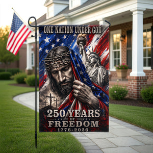 One Nation Under God - Celebrated America 250th Anniversary Garden Flag - Gifts For Patriots 06paqn280526 - Garden Flag - GoDuckee