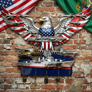 Armed Eagle Key Hanger – Personalized Gift For Veterans & Patriots 04qhtn280126 - Key Hanger - GoDuckee