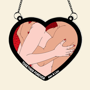 Personalized Gifts For Couple Suncatcher Window Hanging Ornament 033OHMH050624 - Ornaments - GoDuckee