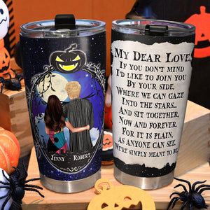 My Dear Love, Couple Gift, Personalized Tumbler, Spooky Halloween Couple Backview Tumbler, Halloween Gift 01OHPO310723TM - Tumbler Cup - GoDuckee