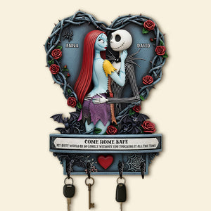 Naughty Spooky Couple Key Hanger Personalized Gift For Couple 01qhtn270525 - Wood Sign - GoDuckee