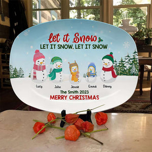 Let I Snow, Personalized Resin Plate, Gifts For Snow Family - Resin Plate - GoDuckee