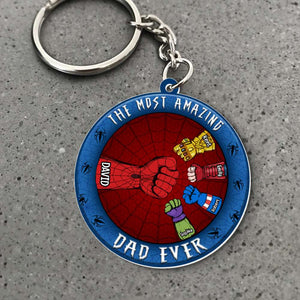 Dad The Most Amazing Dad Ever 06qhqn270523ha Personalized Keychain QNFBK - Keychains - GoDuckee