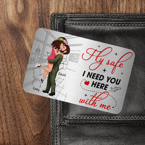 Personalized Gifts For Couple Pilot Wallet Card Fly Safe 04KAQN040225PA - Wallet Card - GoDuckee