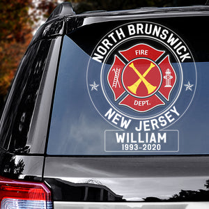 Custom Rank Insignia Gifts For Firefighter Car Decal, Fire Dept Badge 03qhqn220724 - Decal Sticker - GoDuckee